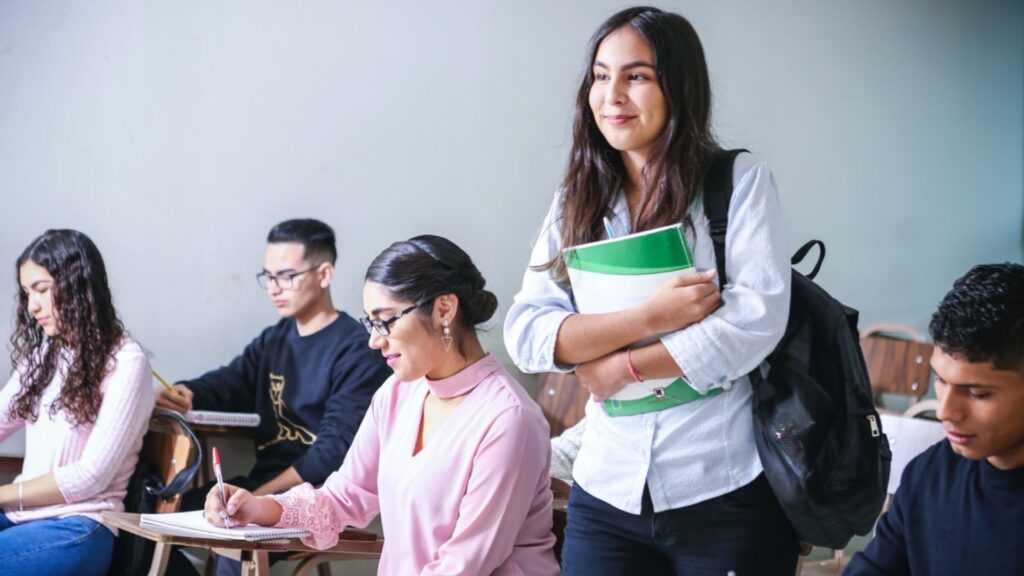 international students in classroom